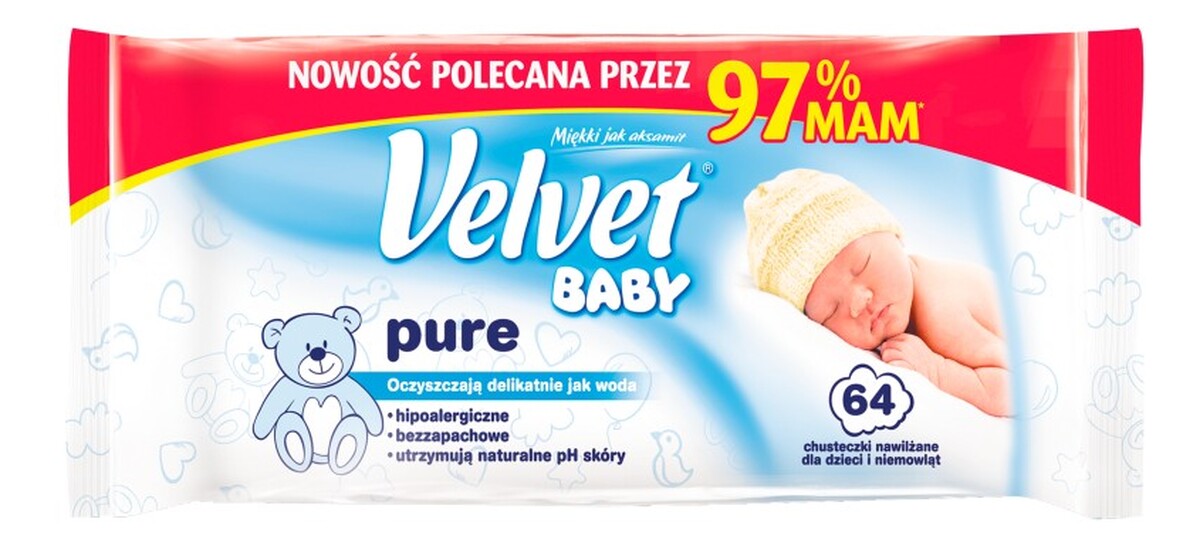 Chusteczki nawilżane dla dzieci i niemowląt 64szt