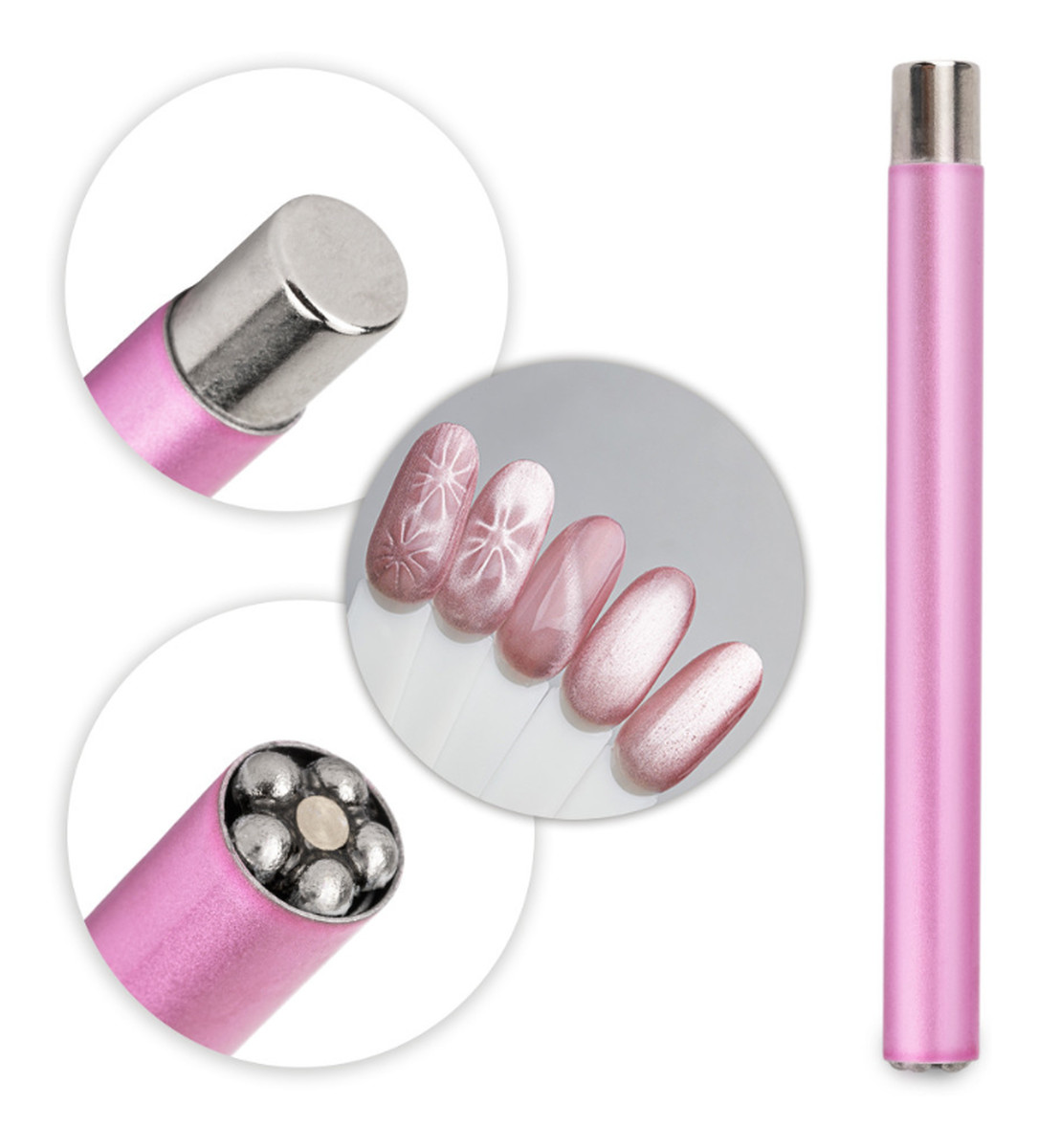 Magnetyzer 2w1 Walec Do kociego Oka Różowy