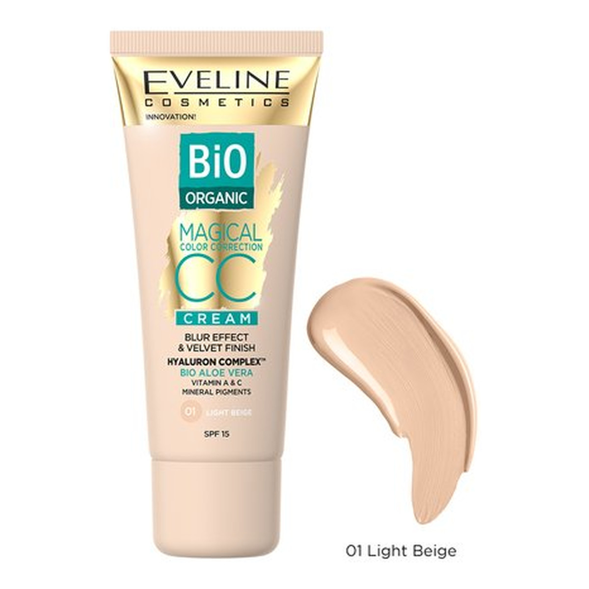 Eveline Bio Organic Magical Color Correction Cream krem CC z mineralnymi pigmentami Light Beige (01) 30ml