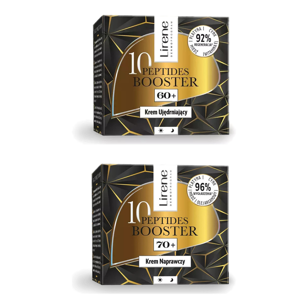 Lirene 10 Peptides Booster Krem ujędrniający 60+ i Krem naprawczy 70+ 2x50ml