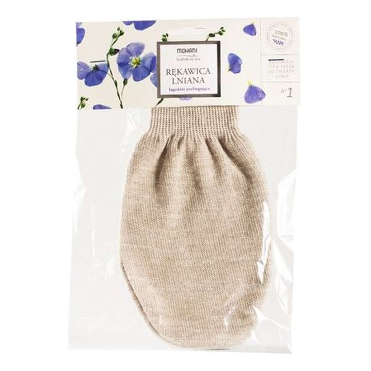 Mohani Lniana rękawica do kąpieli (łagodnie peelingująca)