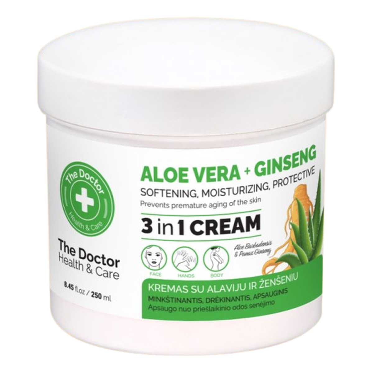 The Doctor Krem uniwersalny 3 w 1 aloes i żeń-szeń 250ml