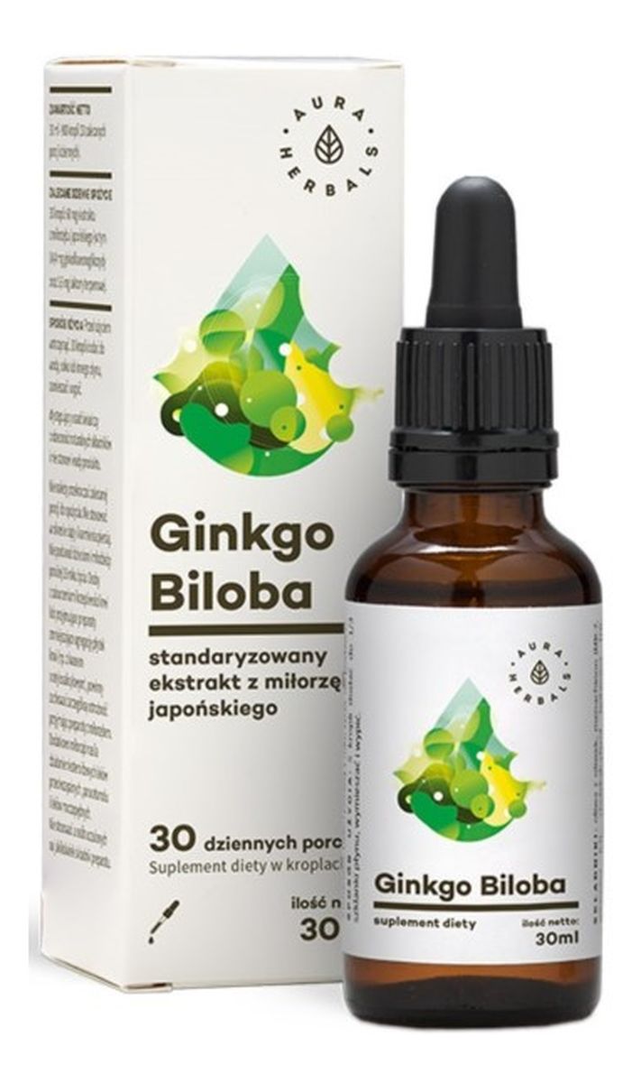 Ginkgo Biloba ekstrakt 50:1 Suplement diety w kroplach (30 porcji)