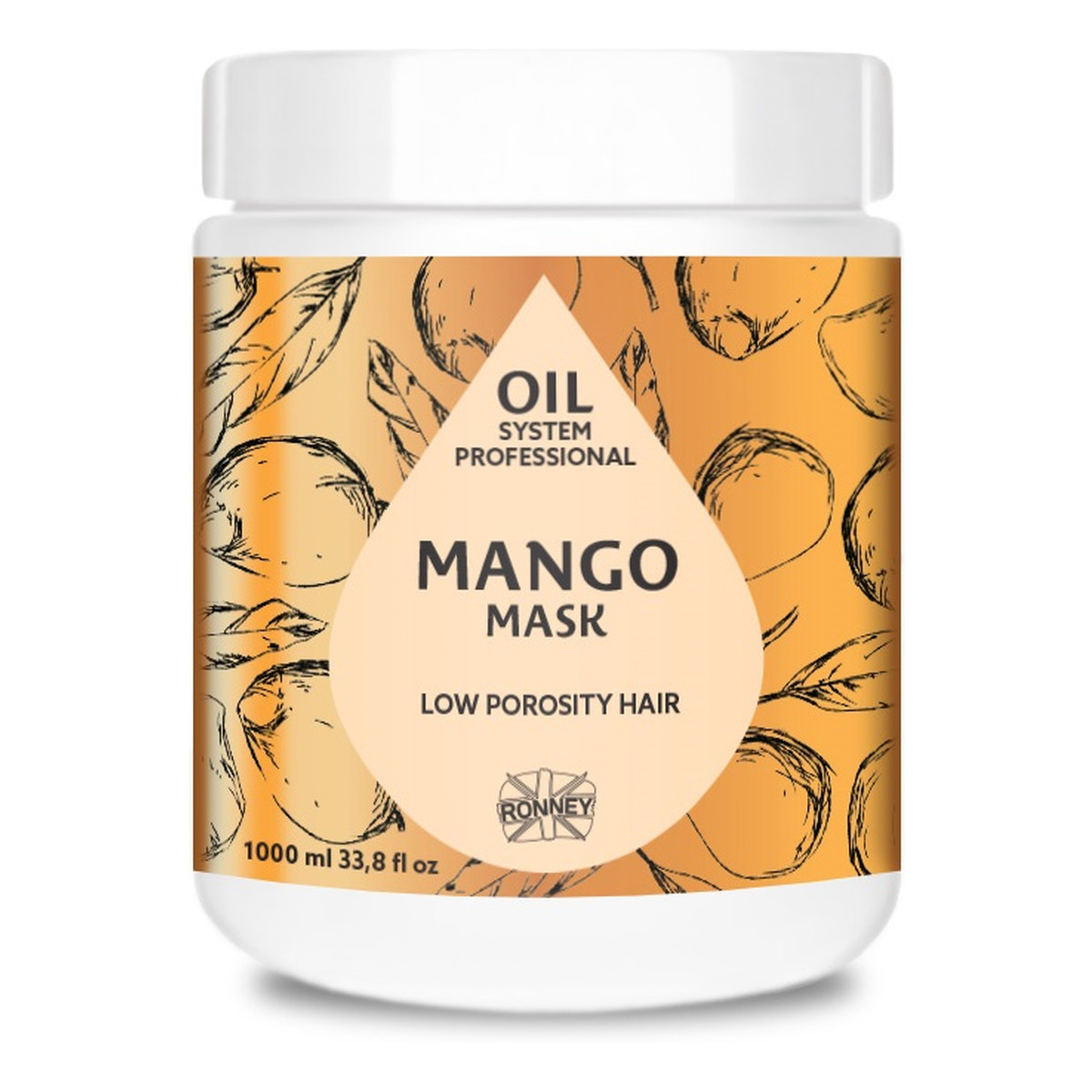Ronney Professional oil system low porosity hair maska do włosów niskoporowatych mango 1000ml