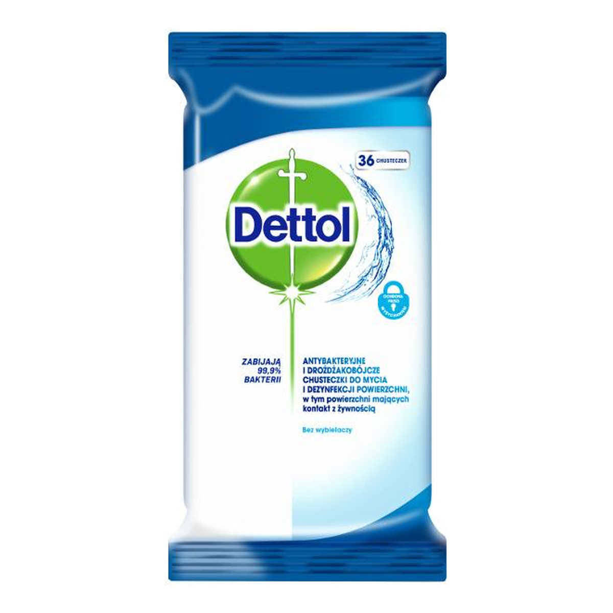 Dettol Antybakteryjne i drożdżakobójcze chusteczki do mycia i dezynfekcji powierzchni 36szt