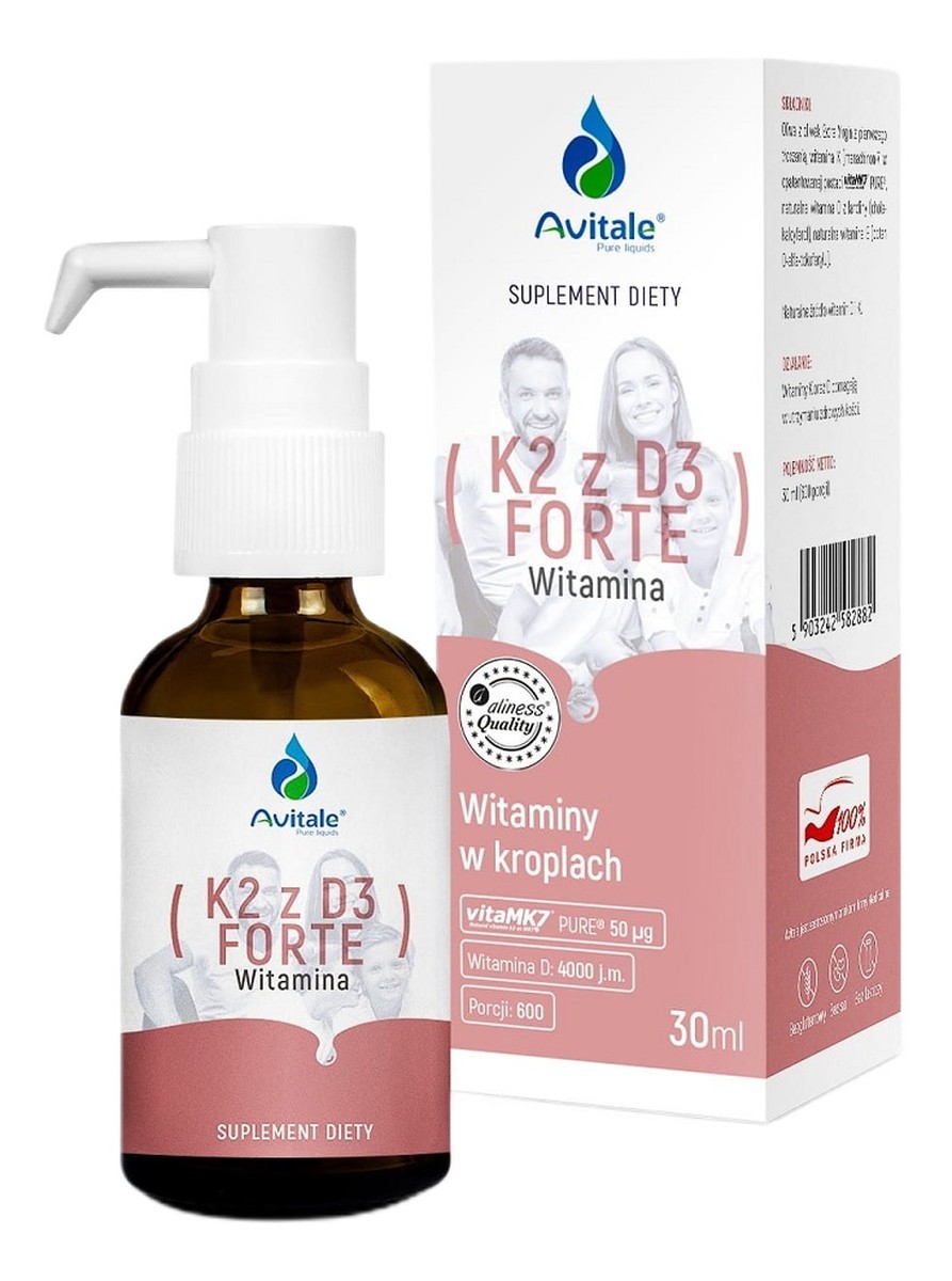Witamina k2 z d3 forte suplement diety w kroplach