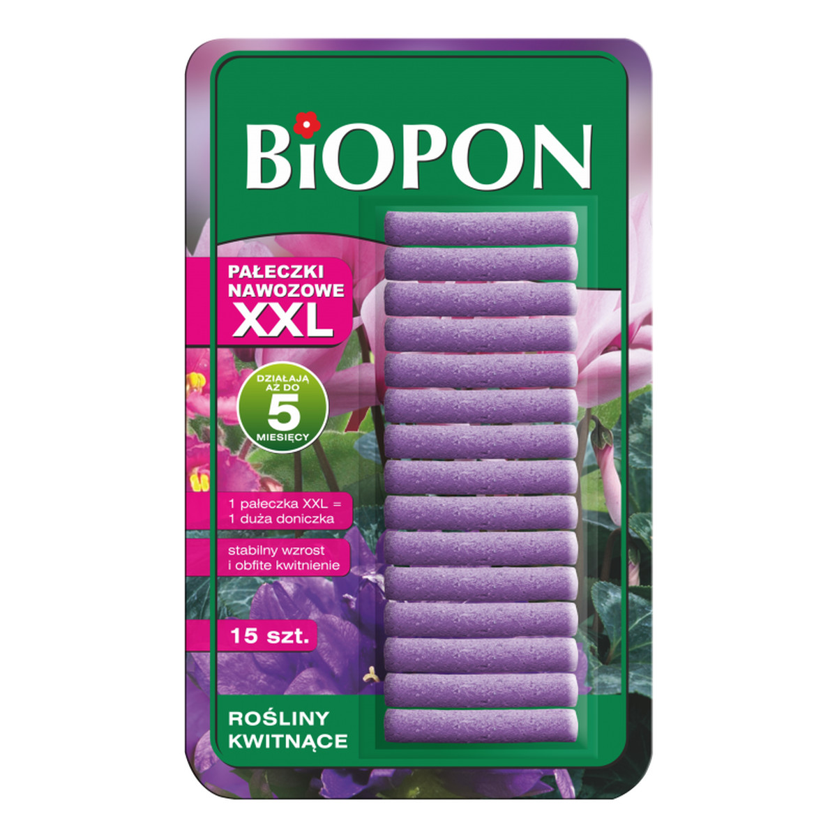 Biopon Pałeczki nawozowe XXL do roślin kwitnących 15szt.