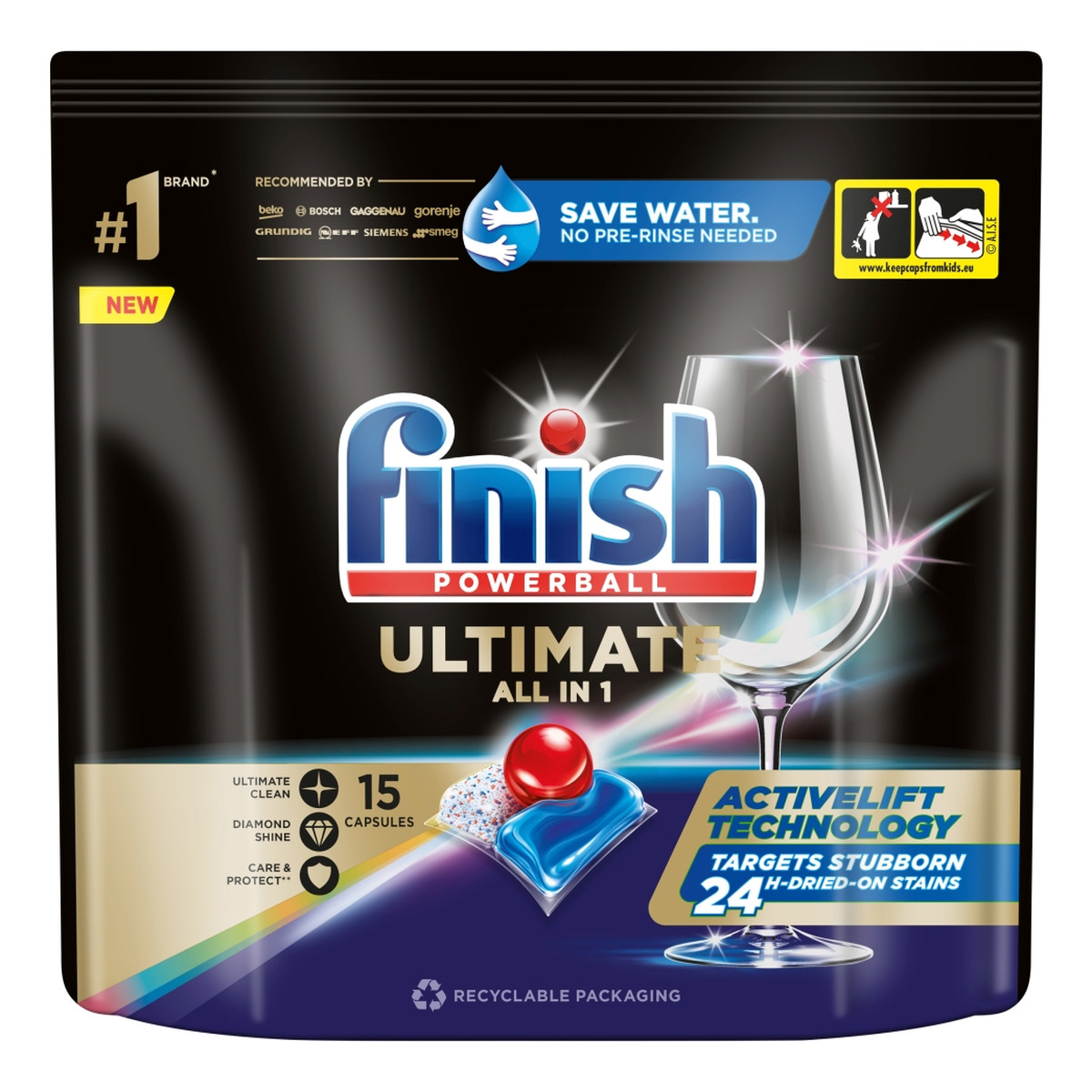 Finish Ultimate all in 1 kapsułki do zmywarki fresh 15szt