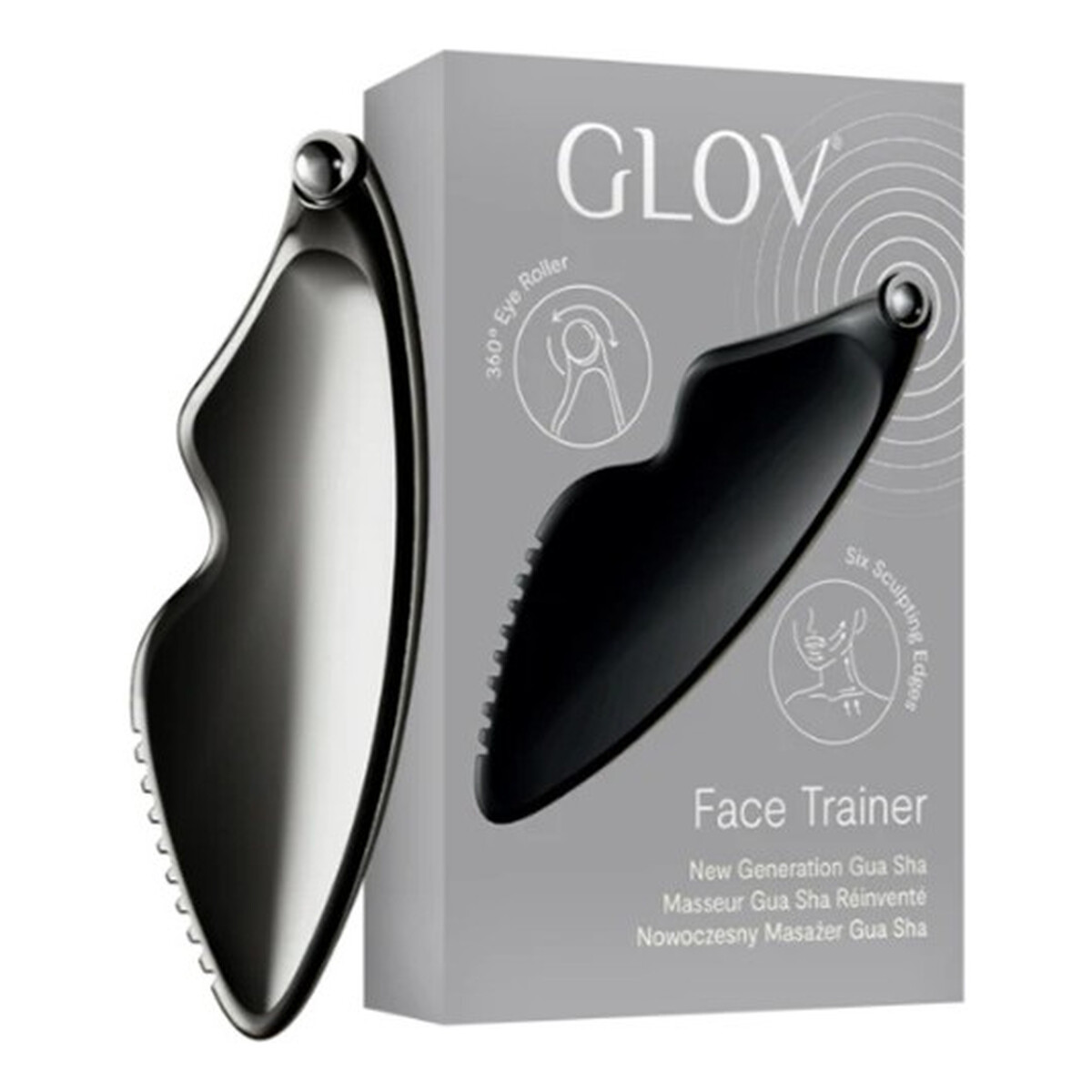 Glov Face trainer nowoczesny masażer gua sha black