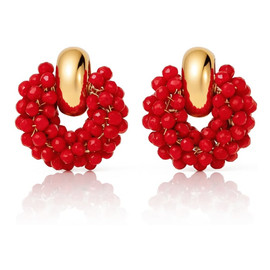 Kolczyki przy uchu ozdobne wianiuszki z koralikami K1717
