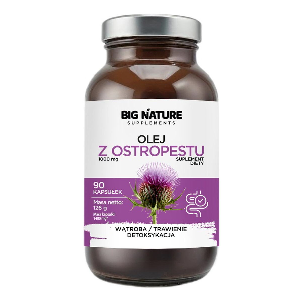 Big Nature Olej z ostropestu suplement diety 90 kapsułek