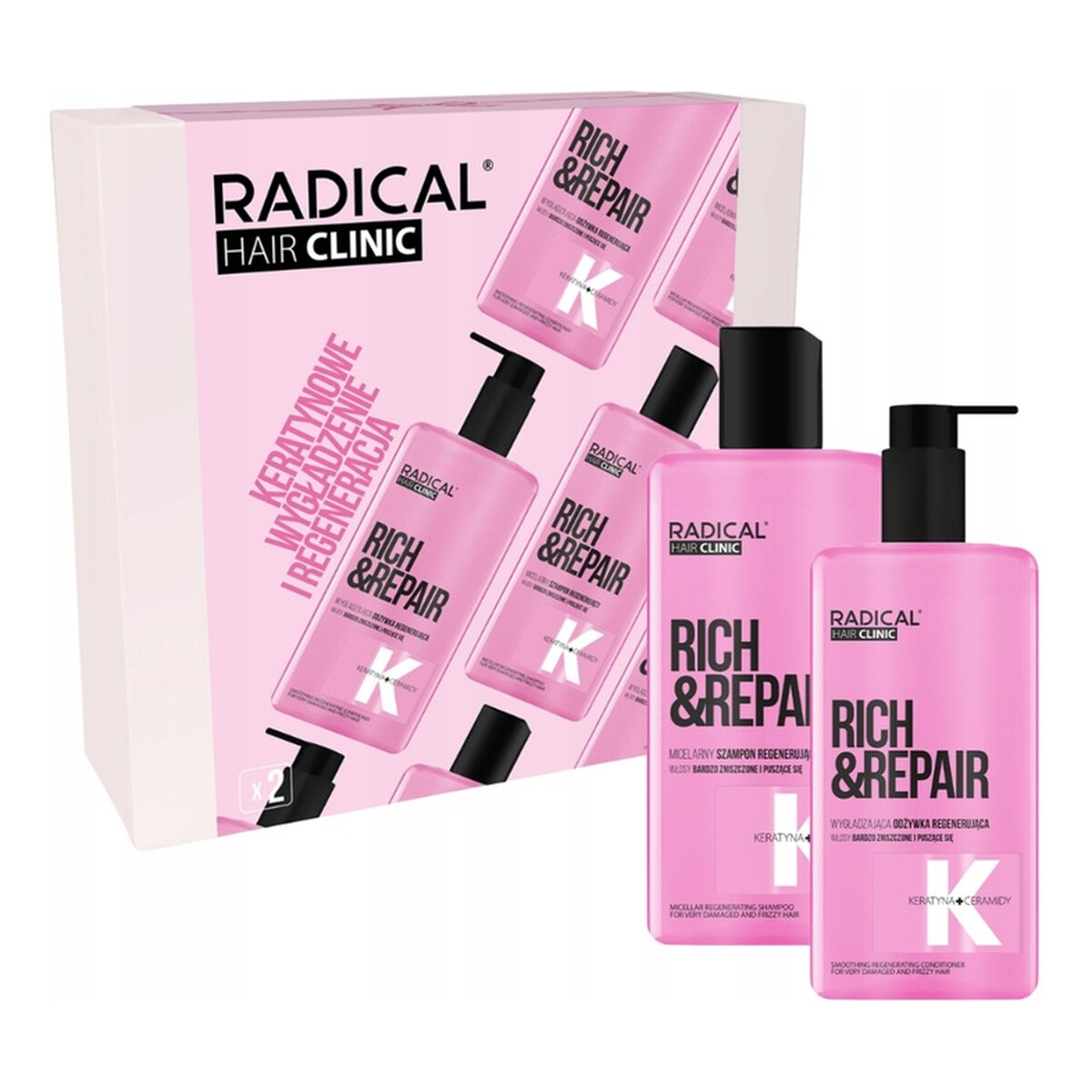 Farmona Zestaw prezentowy Hair Clinic Szampon Regenerujący + Odżywka Regenerująca 560ml