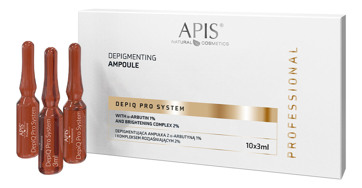Depiq pro system depigmentująca ampułka z α-arbutyną 1% i kompleksem rozjaśniającym 2% 10x