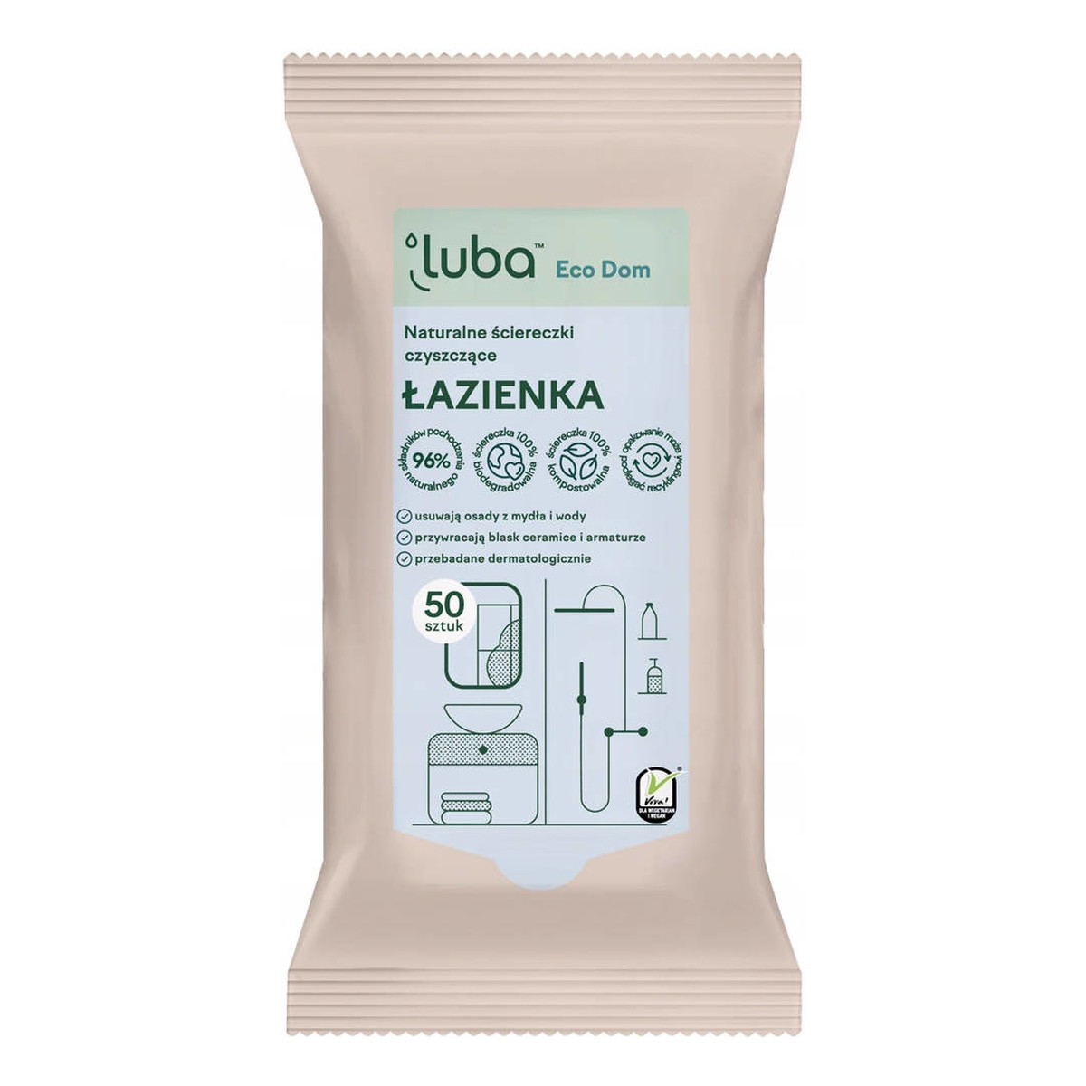 Luba Eco dom naturalne ściereczki czyszczące łazienka 50szt