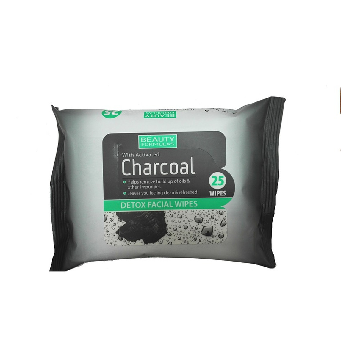 Beauty Formulas Charcoal chusteczki oczyszczające z aktywnym węglem 25 szt.