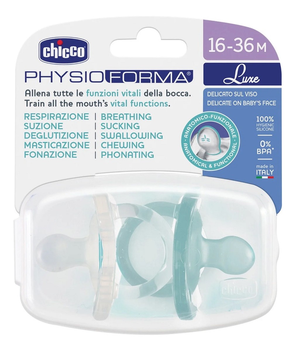 Physioforma luxe smoczek silikonowy uspokajający 16-36m niebieski 2szt.