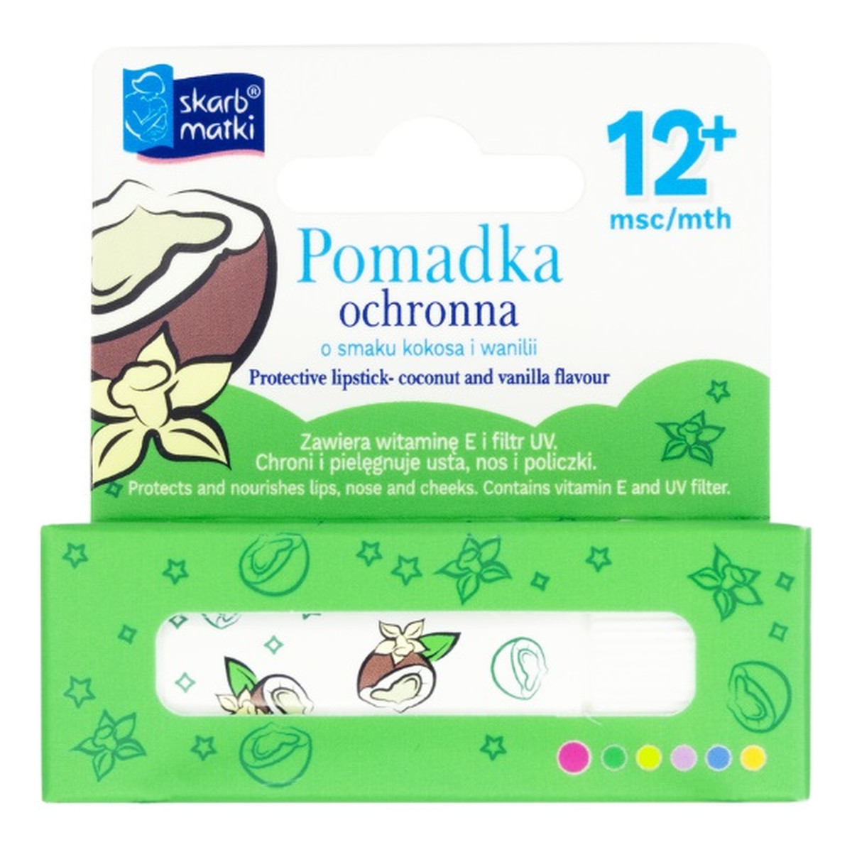 Skarb Matki Fun Pomadka Ochronna o smaku Kokosa i Wanilii 6.5g