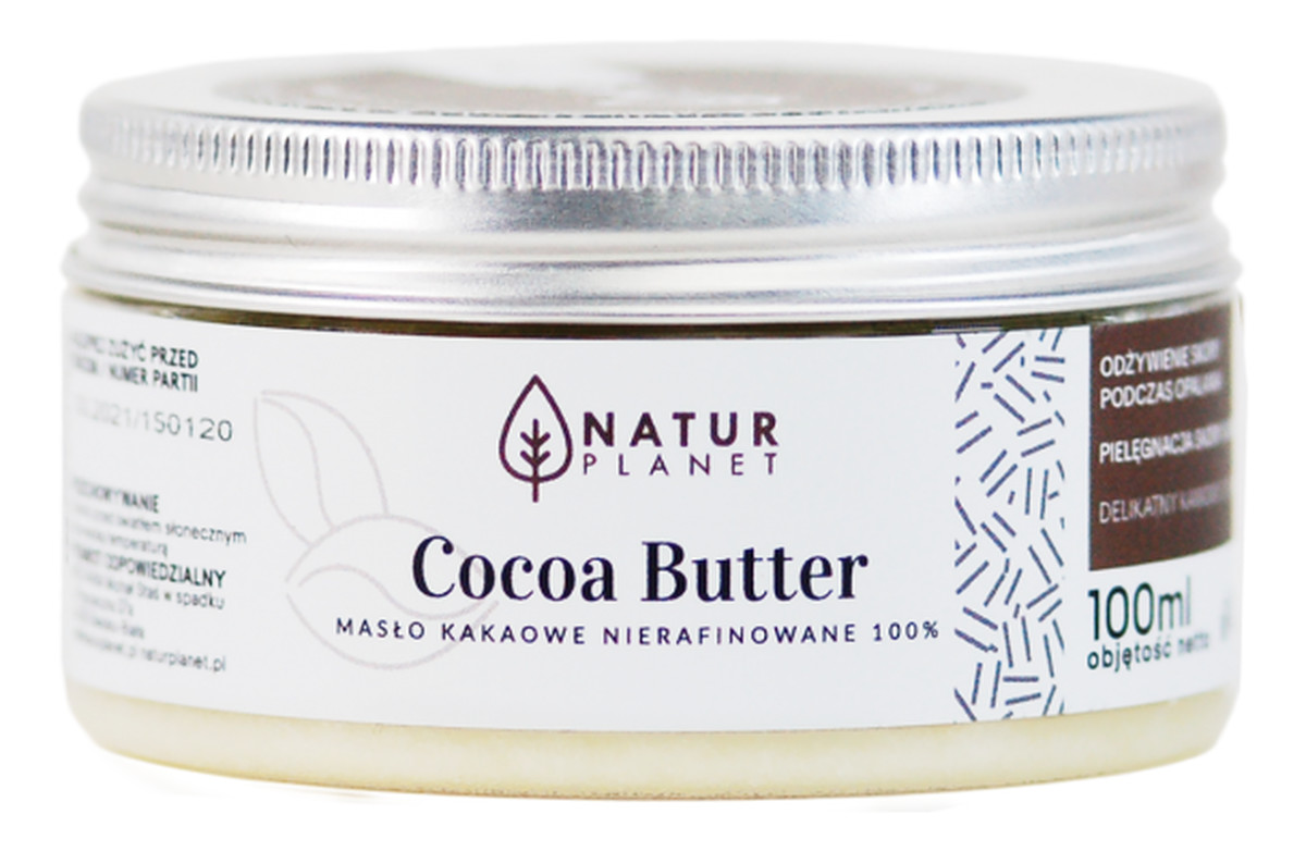 Masło kakaowe tloczone na zimno- mocno nawilżające i regenerujące, przyspieszające opalanie COCOA BUTTER