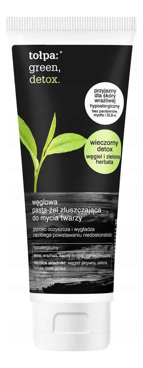 detox węglowa Pasta-żel złuszczający do mycia twarzy