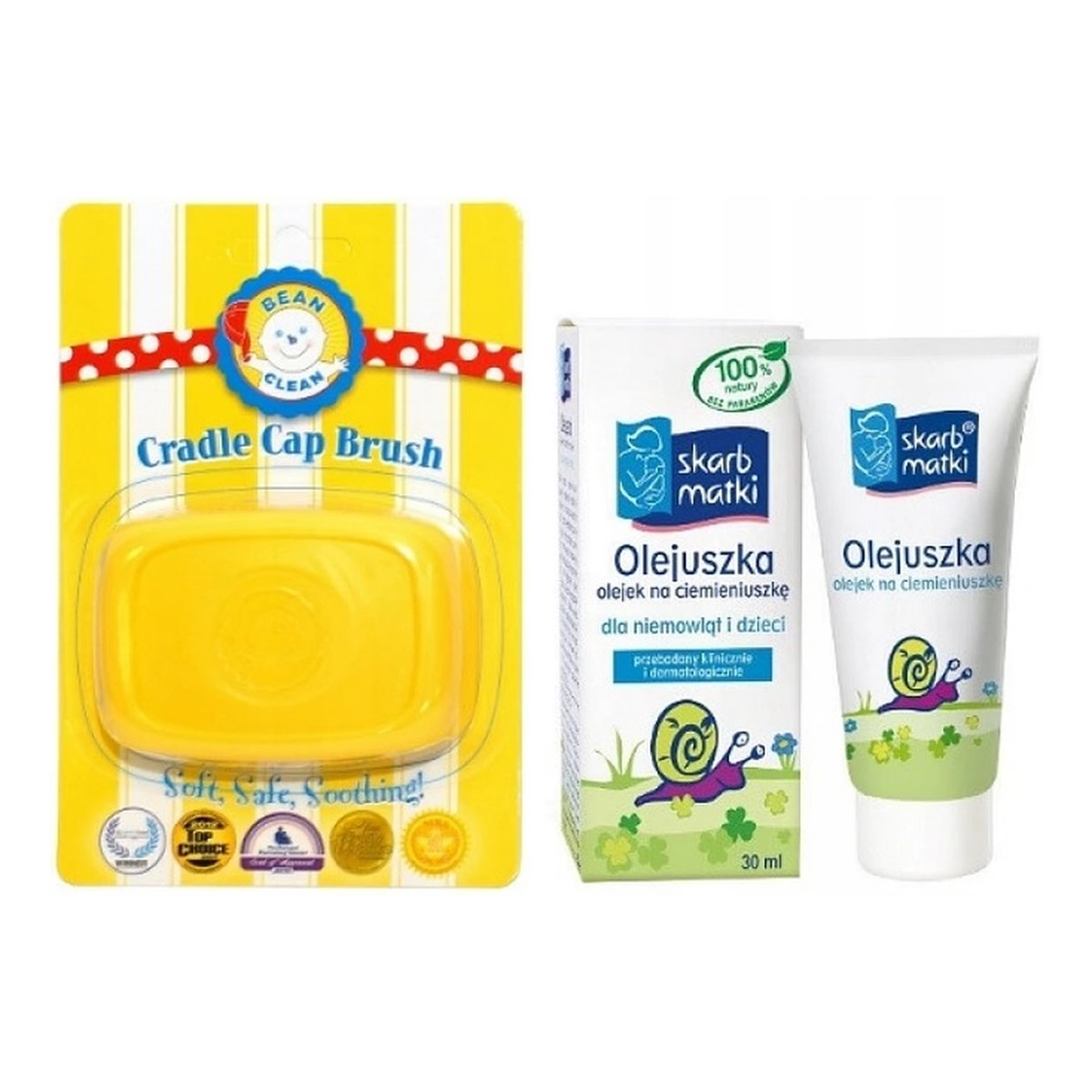 Skarb Matki Olejuszka na ciemieniuszkę + szczoteczka na ciemieniuchę Bean Clean 30ml