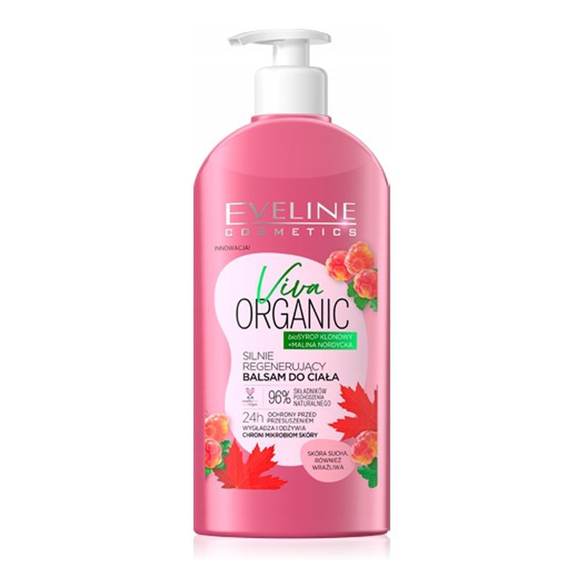 Eveline Viva Organic Balsam do ciała silnie regenerujący Bio Syrop Klonowy + Malina Nordycka 350ml