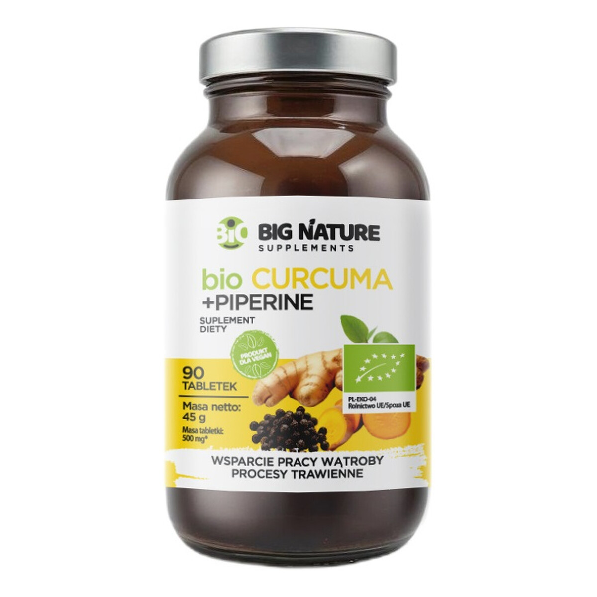 Big Nature Bio curcuma + piperine suplement diety 90 tabletek