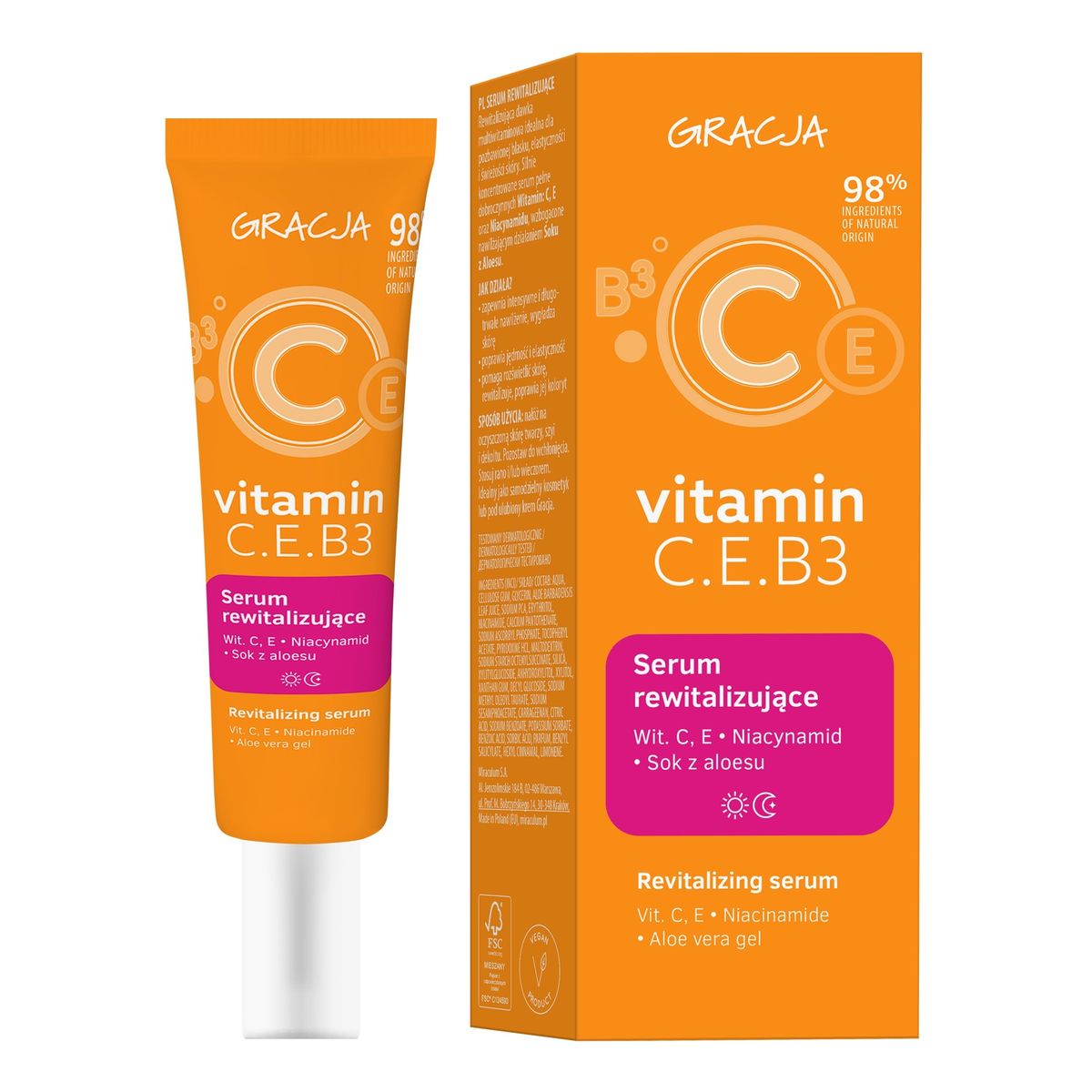 Miraculum Gracja vitamin c.e.b3 serum rewitalizujące do twarzy 30 ml 30ml