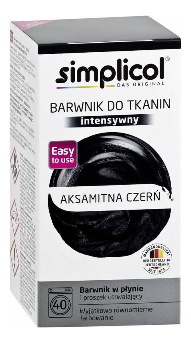 Barwnik do tkanin intensywny aksamitna czerń