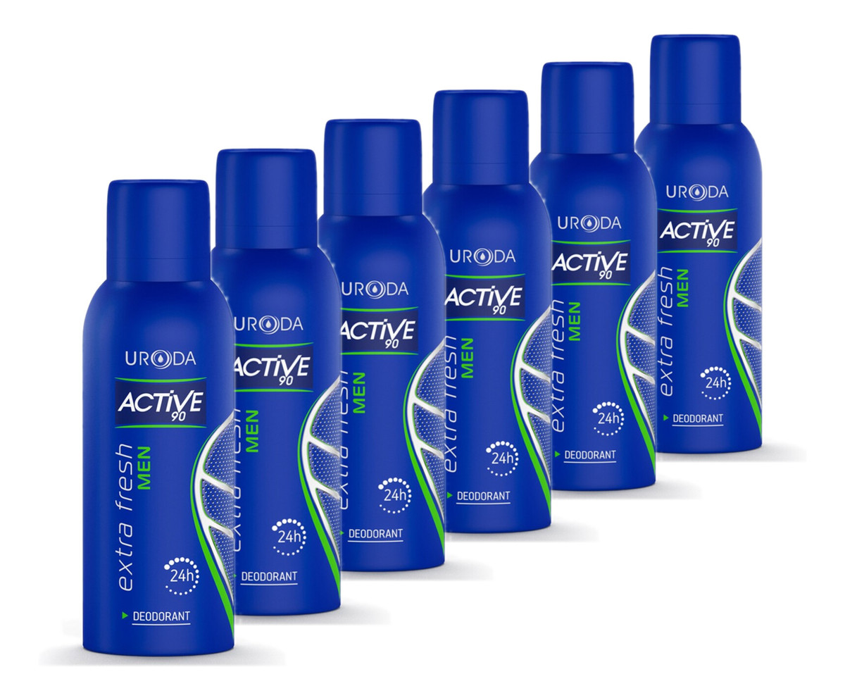 90 Active Men Dezodorant Spray męski Extra Fresh 24h 6x150ml