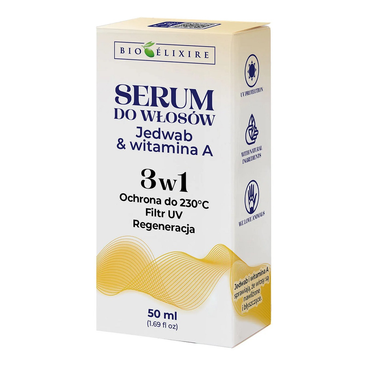Bioelixire Serum do włosów z jedwabiem i witaminą a 3w1 50ml