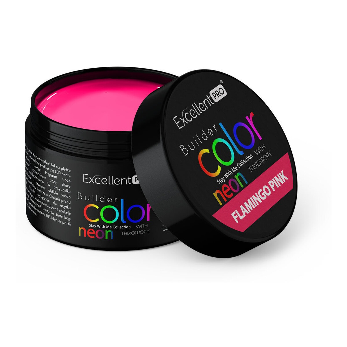 Excellent PRO Builder Color Neon With Thixotropy Żel budujący flamingo pink 15g