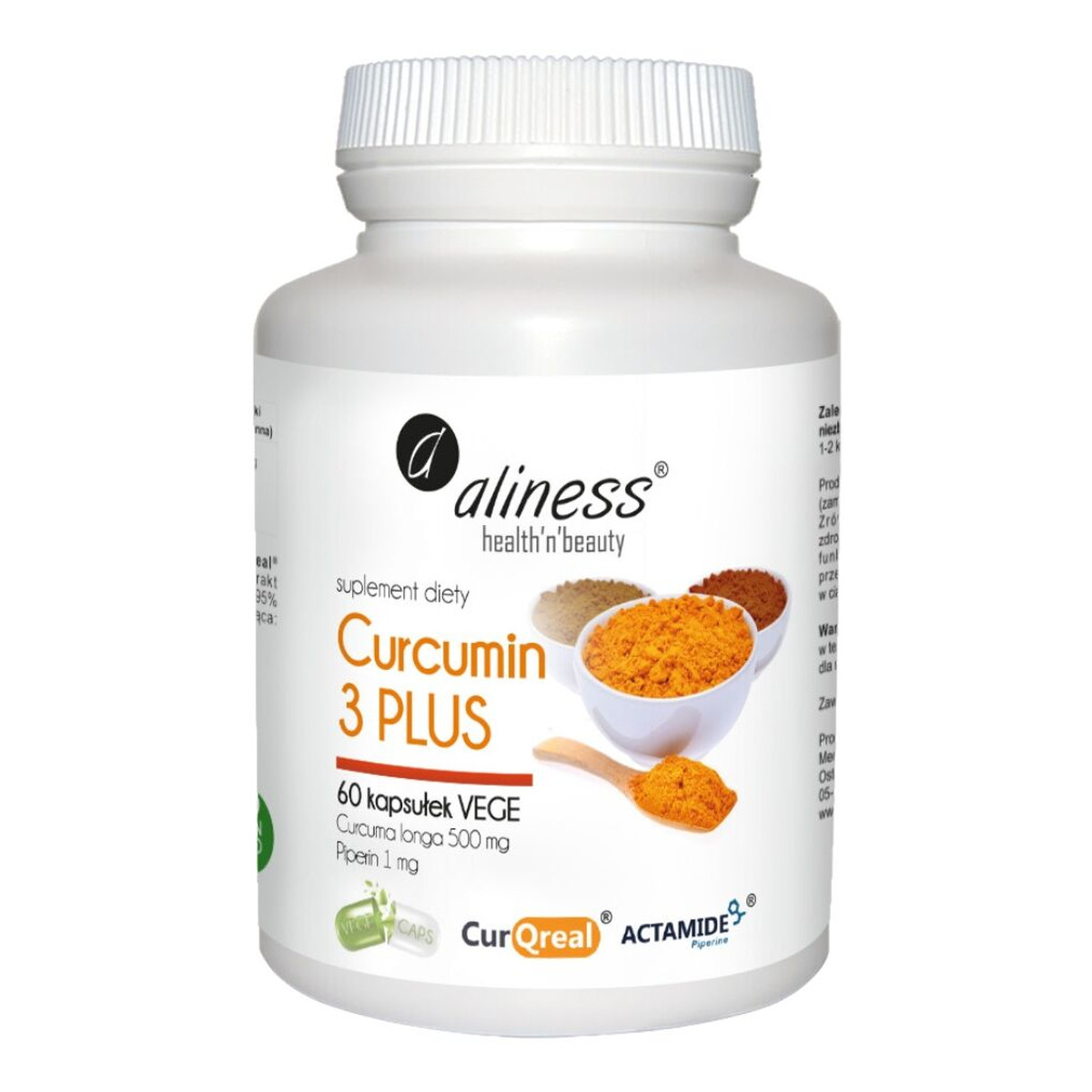 Aliness Curcumin 3 plus suplement diety 60 kapsułek