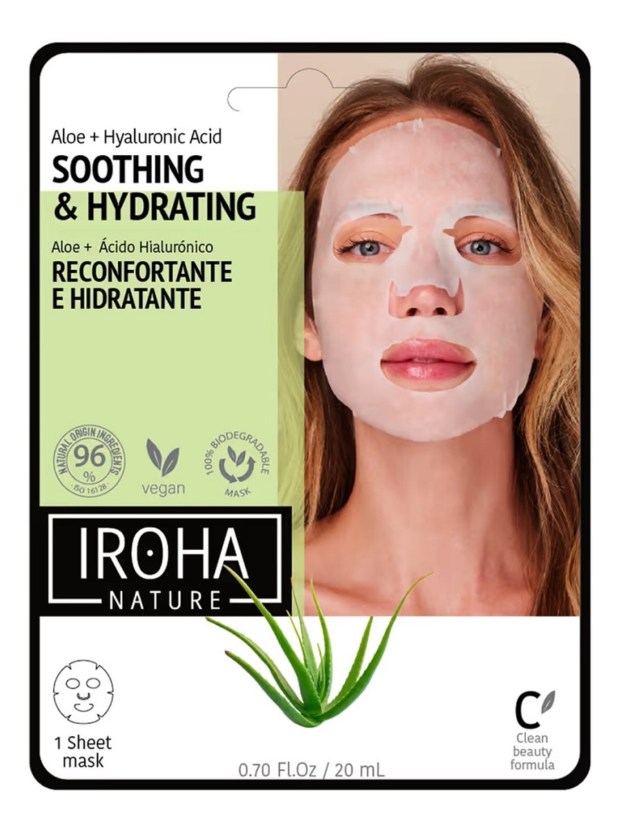 Soothing & hydrating tissue face mask nawilżająca maska w płachcie z aloesem i kwasem hialuronowym
