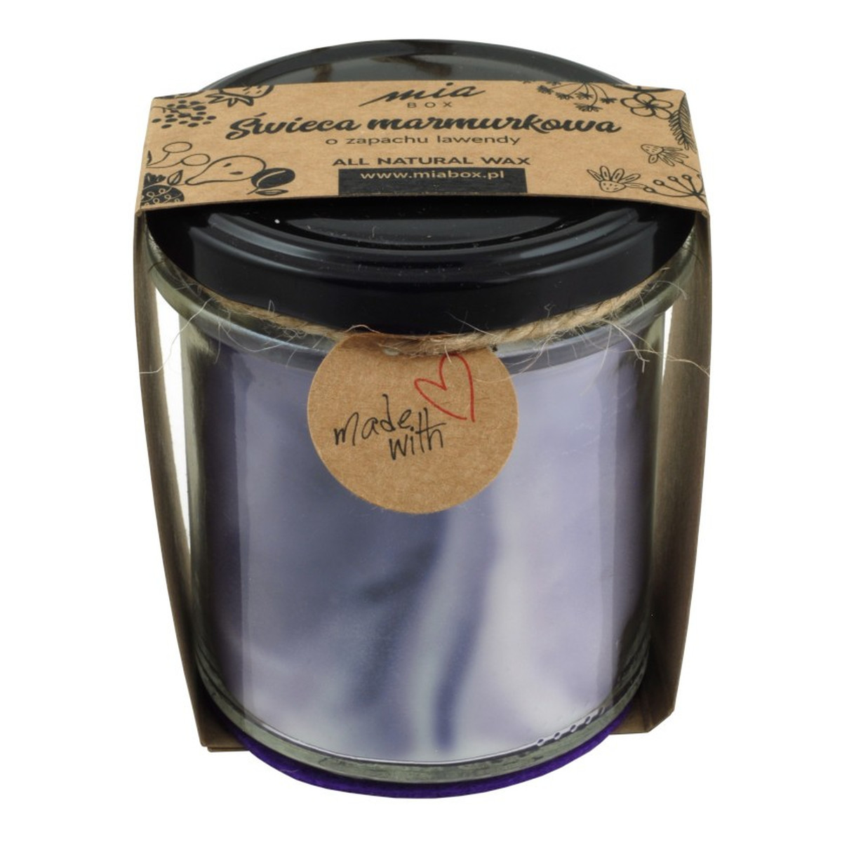 Mia Box Świeca marmurkowa Lawenda 240g