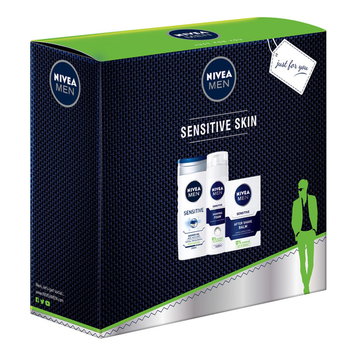 Nivea Sensitive Skin ZESTAW (PIANKA DO GOLENIA 200ml+ BALSAM pod goleniu 100ml+ ŻEL 250ml)