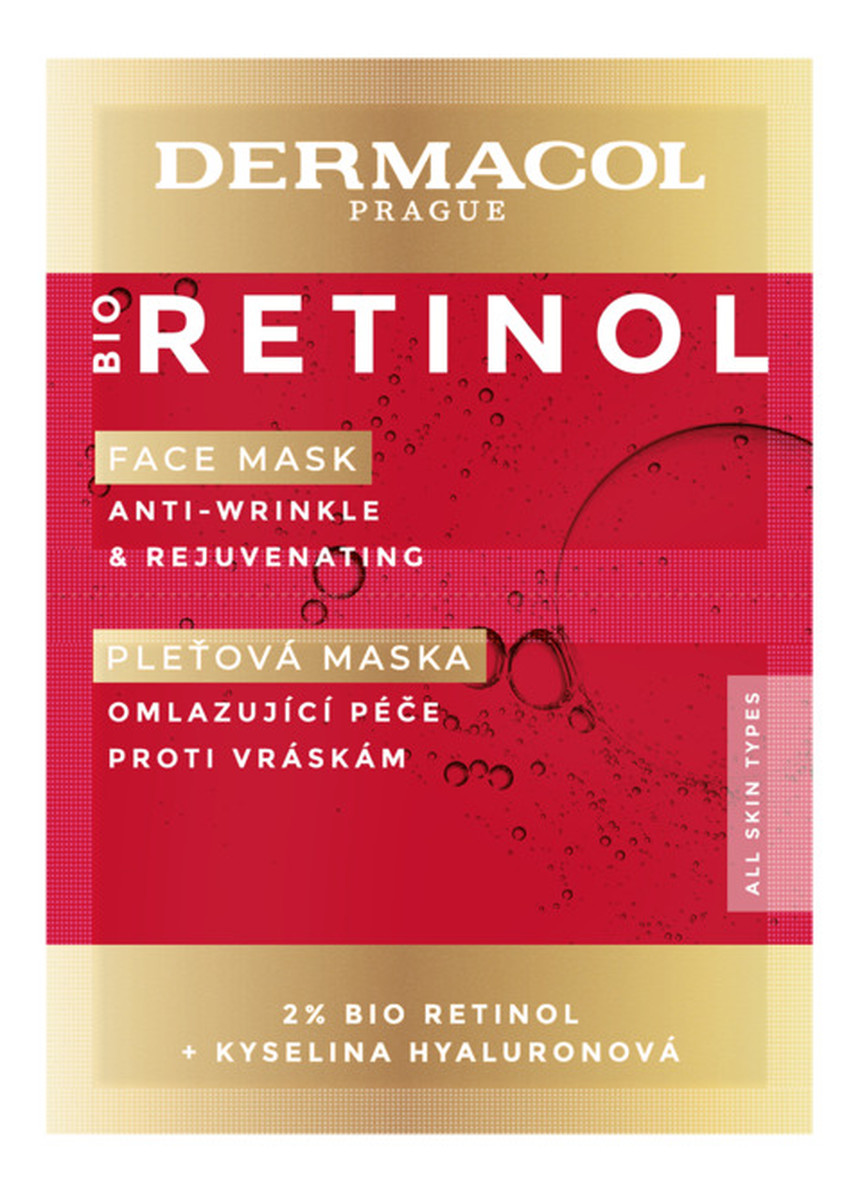 Bio retinol face mask przeciwzmarszczkowa maska do twarzy