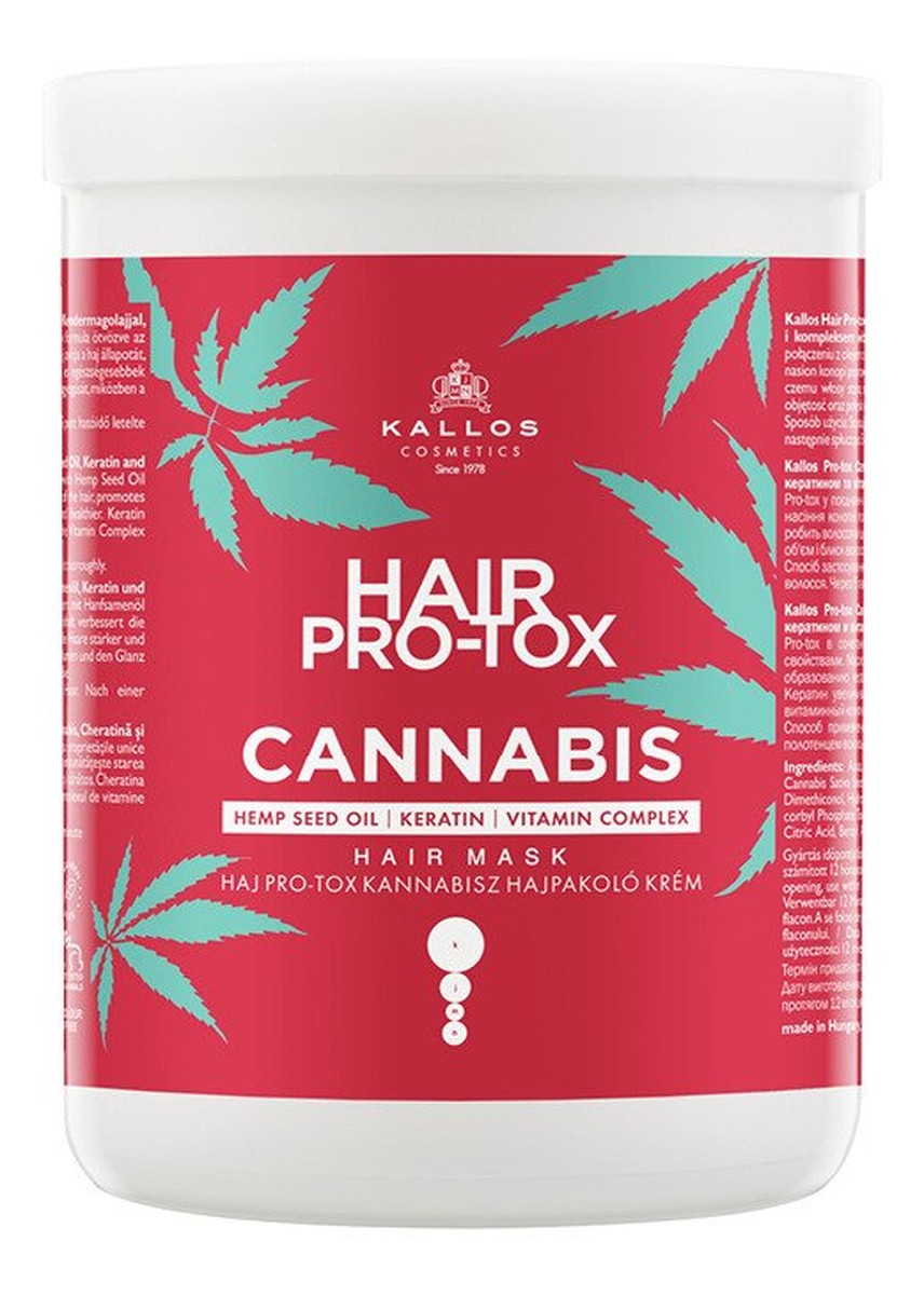 PRO-TOX CANNABIS Maska do włosów z olejem z nasion konopi, keratyną i witaminami