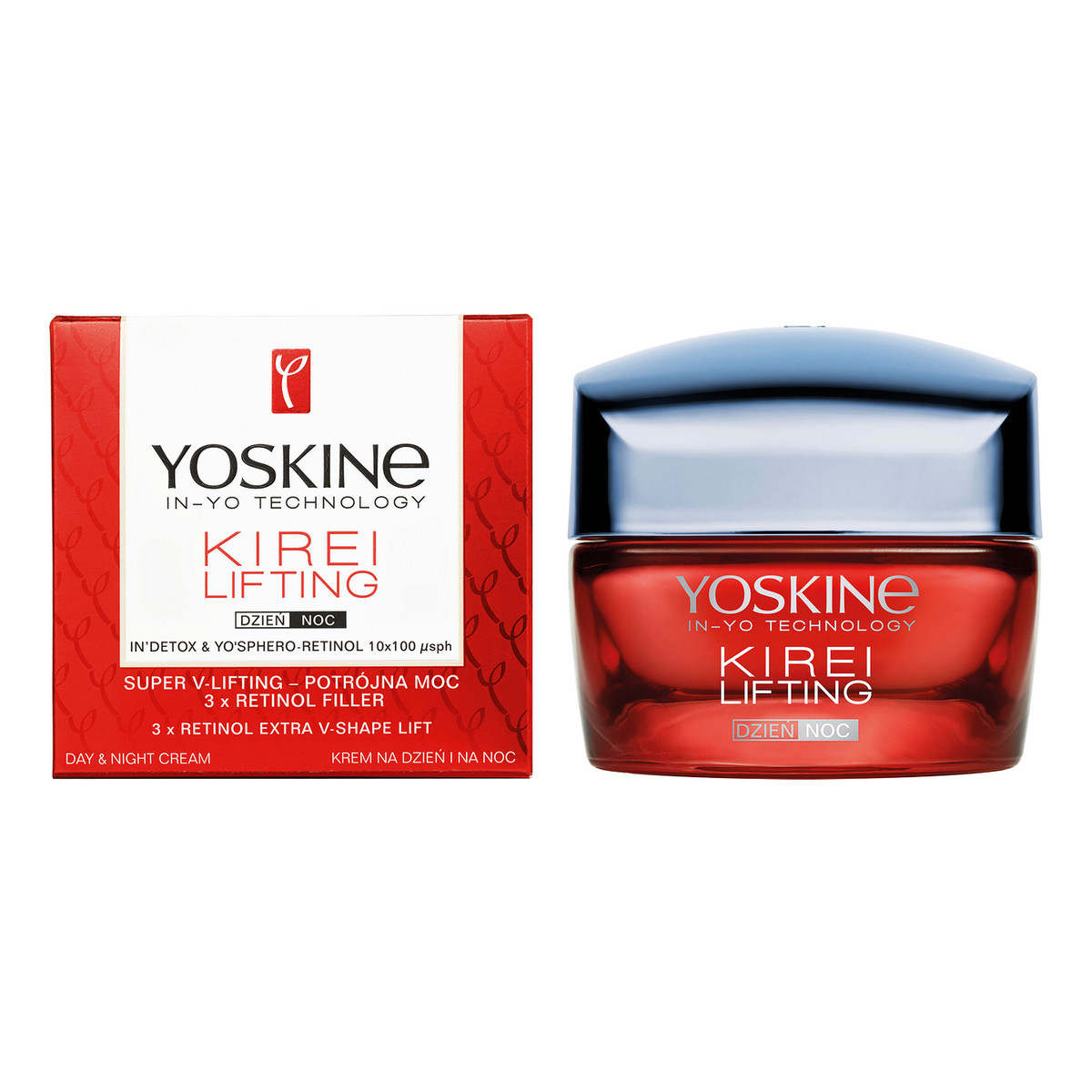 Yoskine Kirei Lifting krem super V-Lifting – Potrójna Moc 3 x Filler Retinol Complex Na Dzień I Noc 50ml