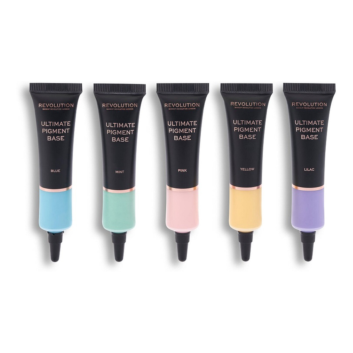 Makeup Revolution Ultimate Pigment Base Set Zestaw baz pod cienie do powiek Blue + Mint + Pink + Yellow + Lilac