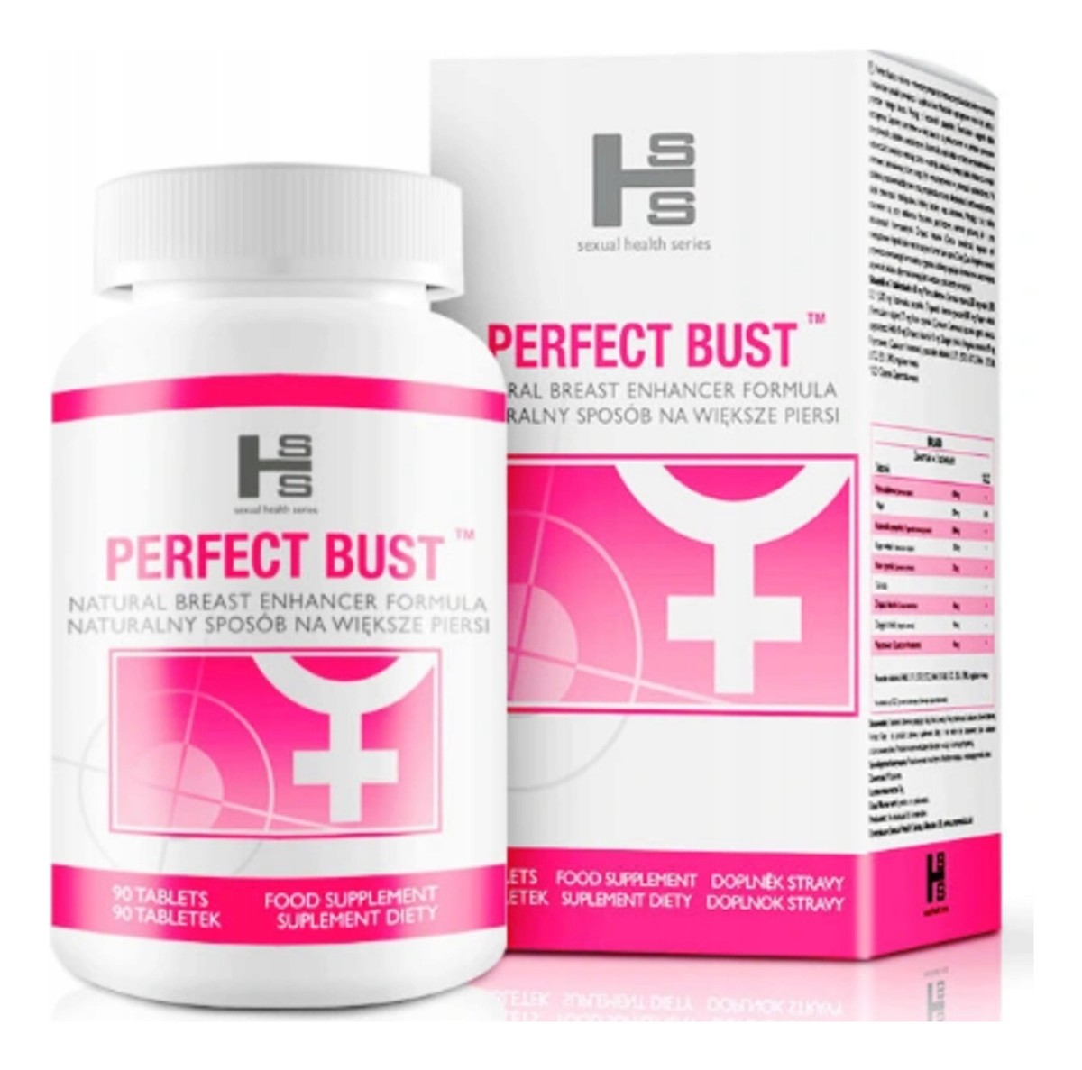 Perfect bust suplement diety naturalnie powiększający biust 90 tabletek