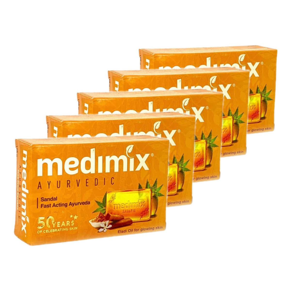Medimix Mydło Sandałowe Ajurwedyjskie dla skóry z niedoskonałościami 5x125g