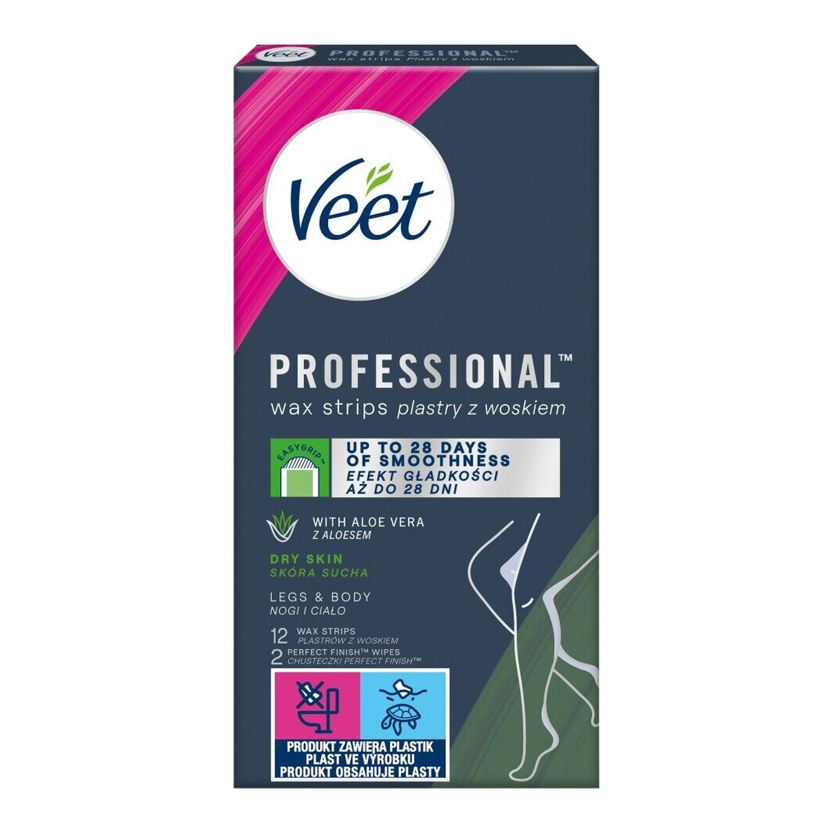 Veet Aloe Vera Plastry z Woskiem Do Depilacji Skóry Suchej