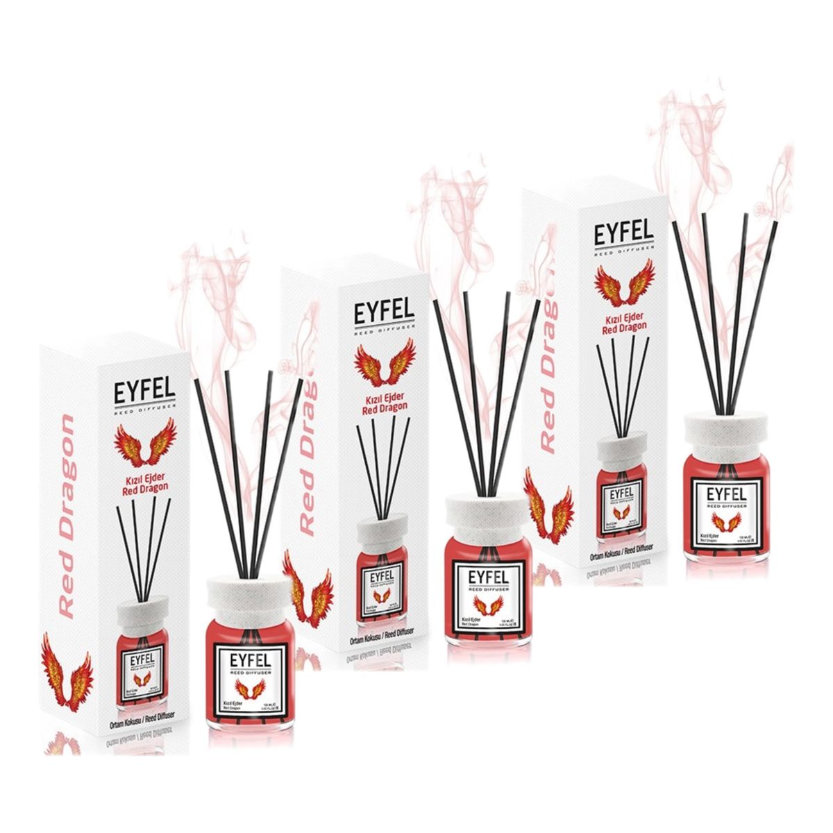 Eyfel Dyfuzor zapachowy z patyczkami Czerwony Anioł 3x120ml