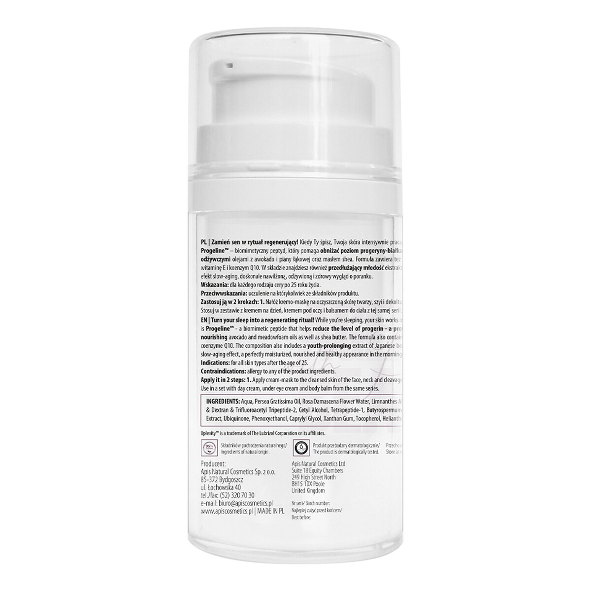 Apis Ageless Beauty Wielozadaniowa kremo-maska na noc z progeliną 50ml