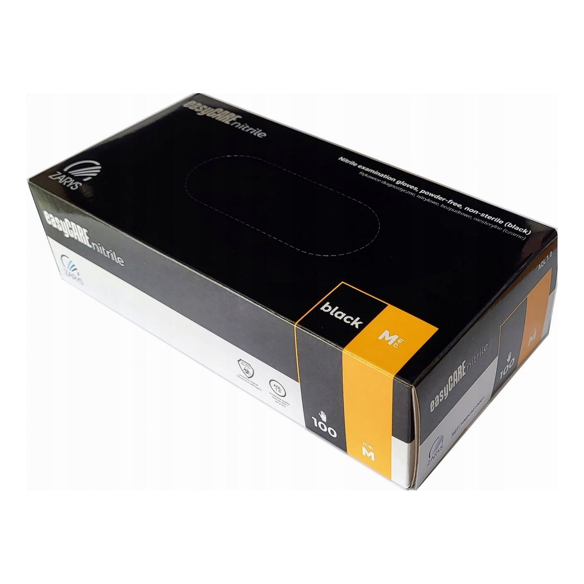 Zarys EasyCare Nitrile Rękawice diagnostyczne Nitrylowe bezpudrowe niesterylne czarne M A100