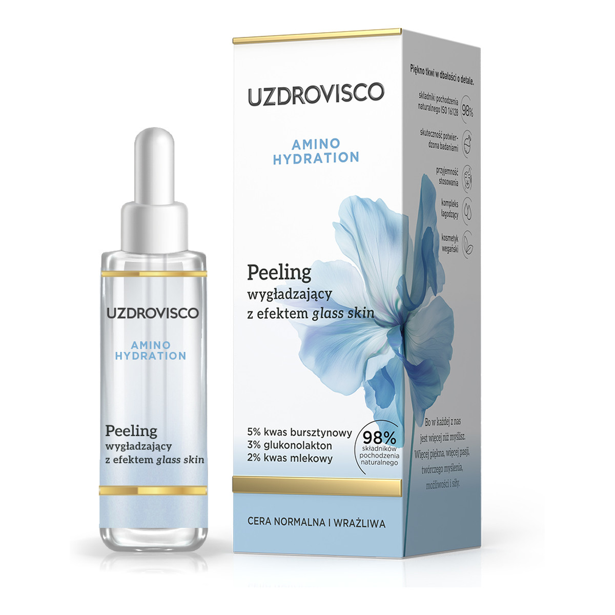 Uzdrovisco Amino Hydration peeling wygładzający z efektem glass skin 30ml