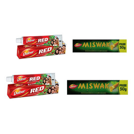 Pasta Do Zębów 2x Red 200g + 2x Miswak 170g