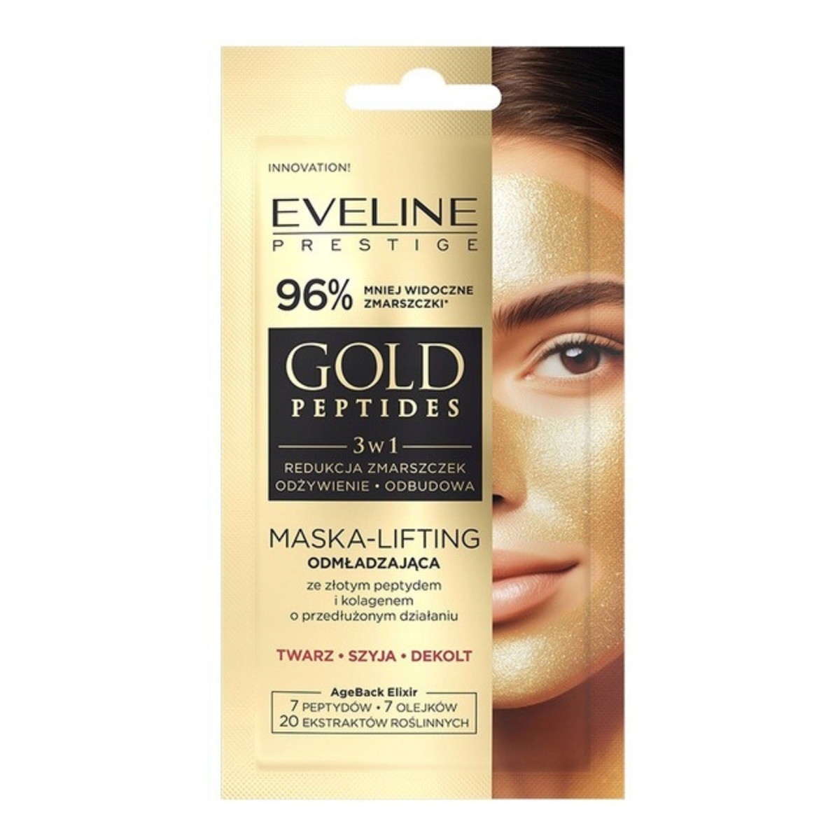 Eveline Gold Peptides Maska-lifting odmładzająca ze złotym peptydem i kolagenem 8ml