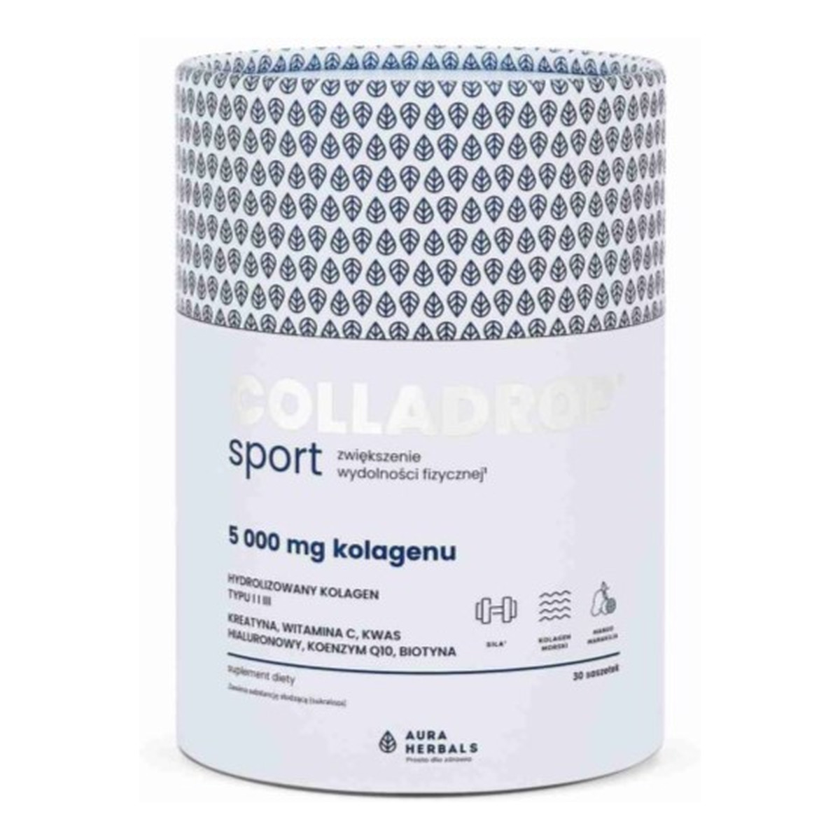 Aura Herbals Aura herbals_colladrop sport kolagen morski, suplement diety w saszetkach 5000mg 30 saszetek