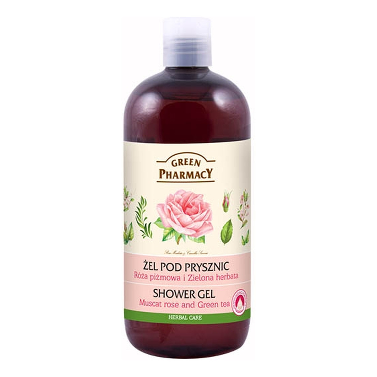 Green Pharmacy Herbal Cosmetics Body Care Żel Pod Prysznic Róża Pizmowa i Zielona Herbata 500ml